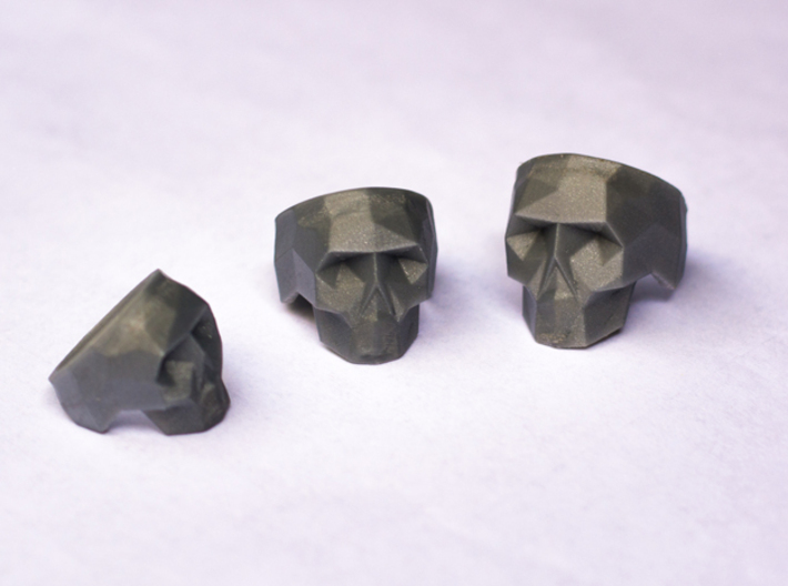 Low-poly Skull Ring 3d printed 