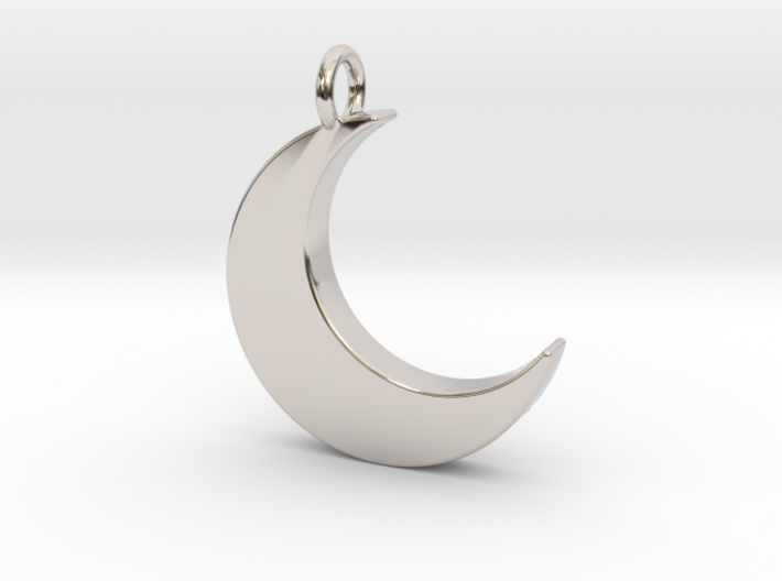 Crescent Moon Pendant 3d printed