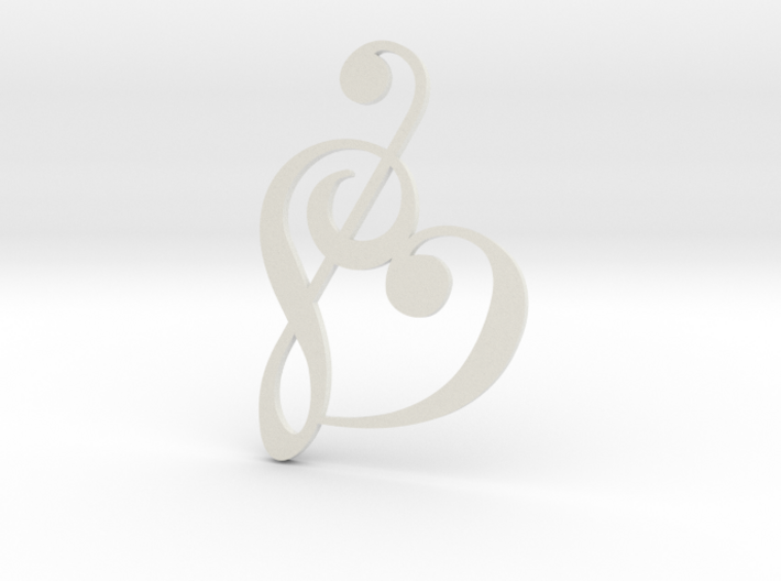 Heart Clef Pendant 3d printed