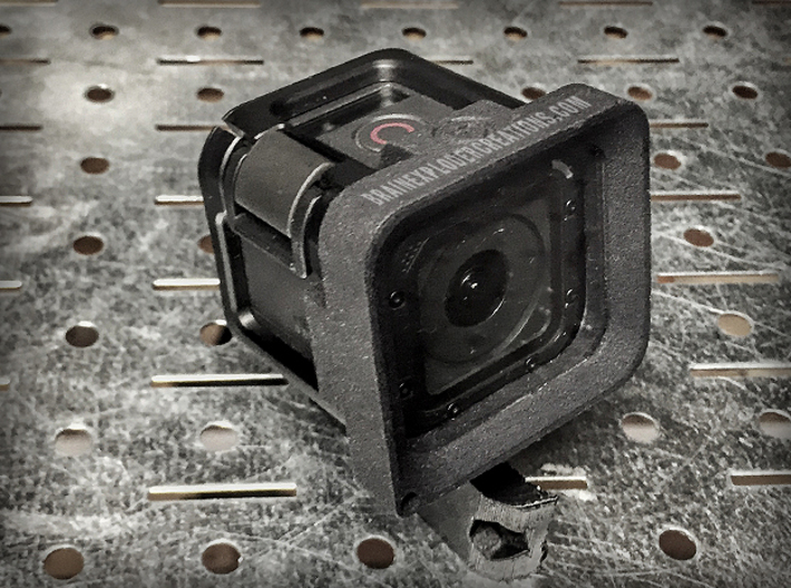 Camera Lens Protection for Hero 4, Hero 5, Session 3d printed Shown with user added Lexan shield