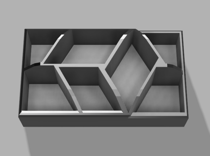 Geometric Desk Organizer 3d printed Top view rendering of model.