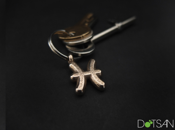 Pisces Symbol Keychain 3d printed