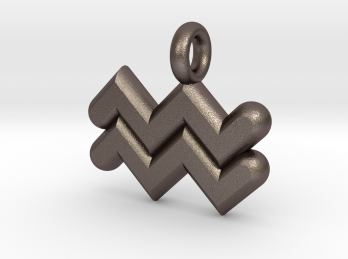 Aquarius Symbol Keychain 3d printed 