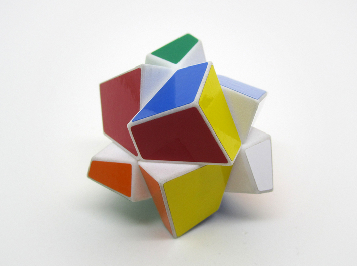 Polyaxis Cube 2x2x2 (DIY) 3d printed Assembled and stickered, partially scrambled (White Strong and Flexible Polished)