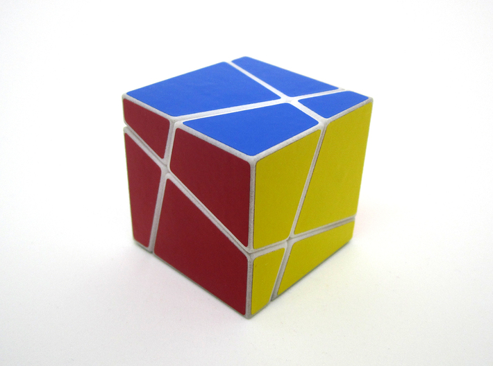 Polyaxis Cube 2x2x2 (DIY) 3d printed Assembled and stickered, solved (White Strong and Flexible Polished)