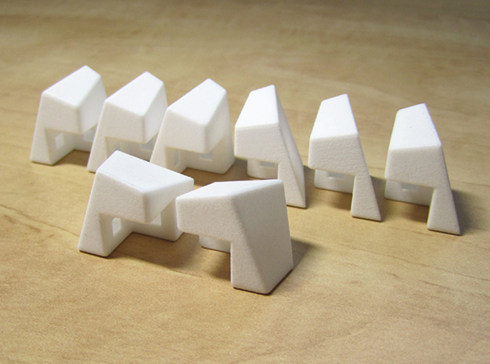 Polyaxis Cube 2x2x2 (DIY) 3d printed Non-assembled pieces (White Strong and Flexible Polished)