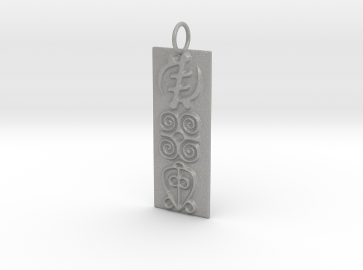Adinkra Triple Symbols Pendant 3d printed