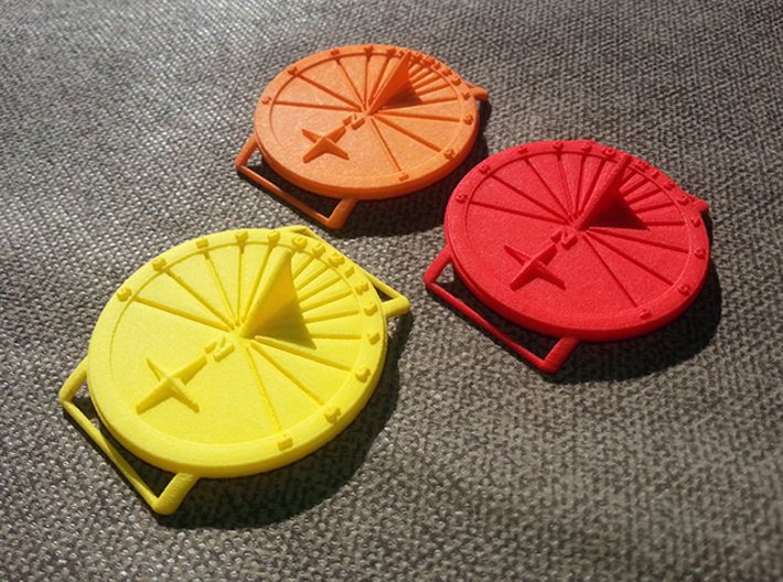 35N Sundial Wristwatch With Compass Rose 3d printed Various Models For Different Latitudes Printed In Nylon