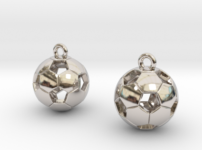 Soccer Balls Earrings 3d printed