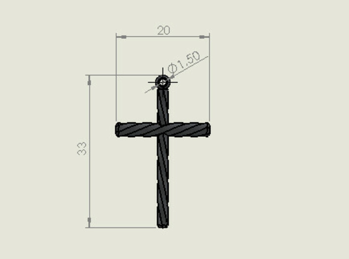 Twisted Cross 3d printed 