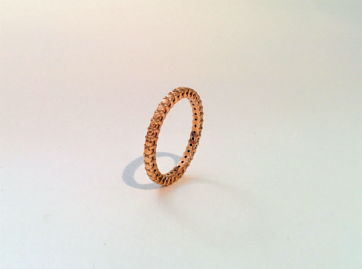 Rivière small &quot;diamonds&quot; 3d printed Real ring Polished Bronze