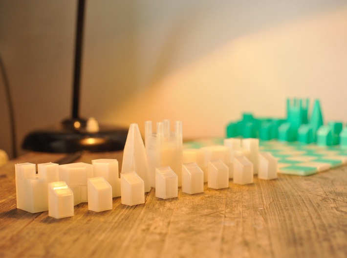 Foldable Chess Set Pieces (16 Pieces) 3d printed The whole chess game unfolded