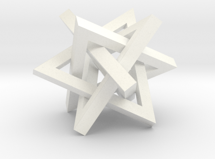 Orderly Tangle 02 - Four Hollow Triangles 3d printed 