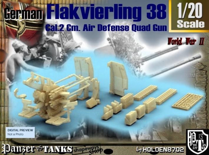 1-20 Flakvierling 38 3d printed