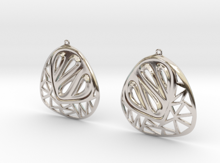 Organic and angular earrings 3d printed