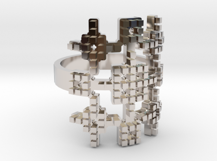 Lith Pattern Cross Ring 3d printed