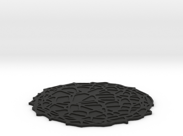 Drink coaster with floor - Voronoi #4 (8 cm) 3d printed