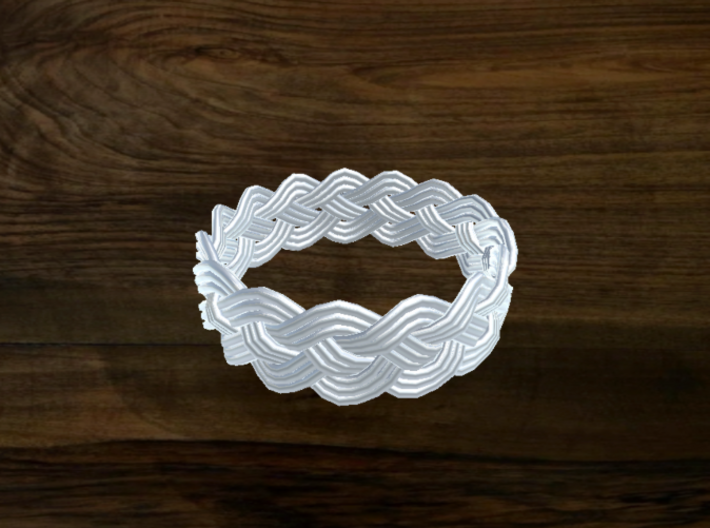 Turk's Head Knot Ring 4 Part X 15 Bight - Size 15. 3d printed