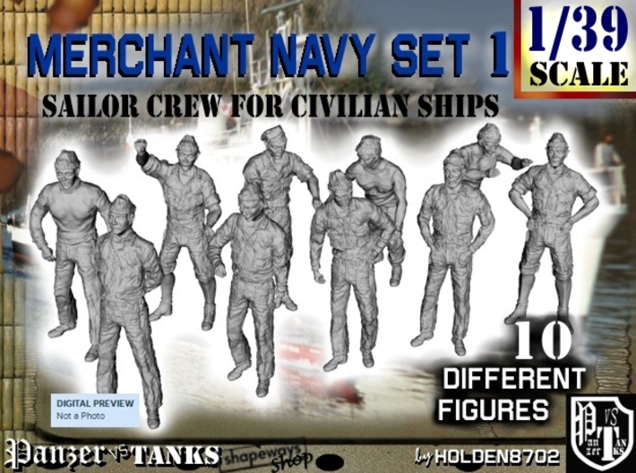 1-39 Merchant Navy Crew Set 1 3d printed