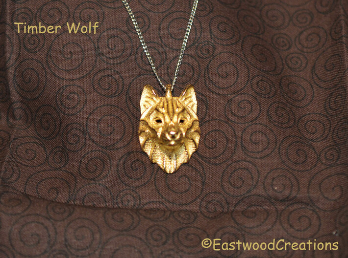 Timber Wolf Pendant 3d printed