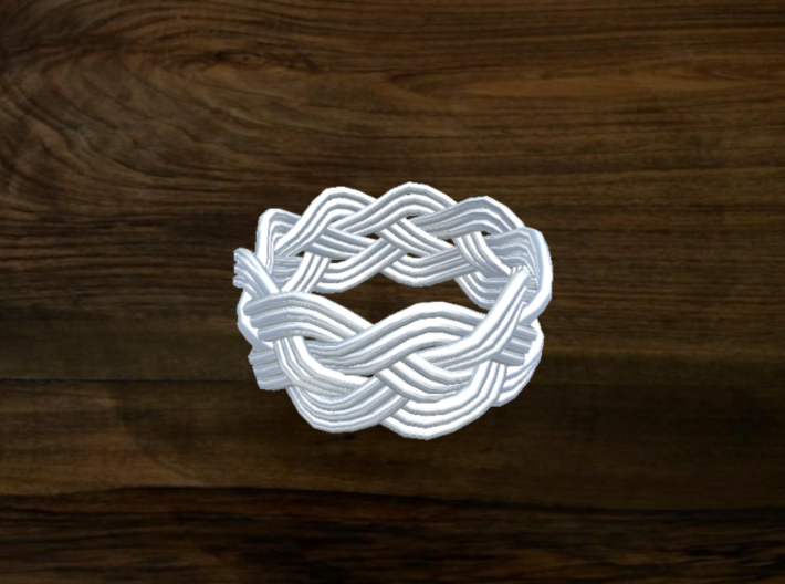 Turk's Head Knot Ring 4 Part X 9 Bight - Size 7 3d printed