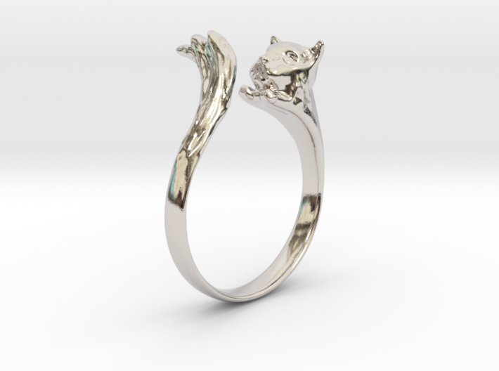 Silvercat Ring 3d printed