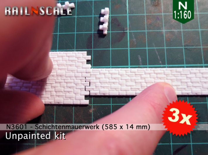 SET Flexibles Schichtenmauerwerk (N 1:160) 3d printed 