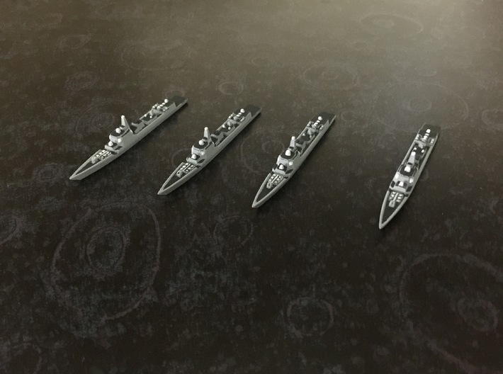 Type 052C Destroyer x 4, 1/1800 3d printed Painted Sample