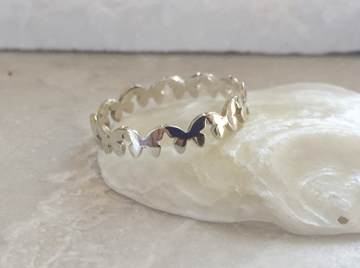 Delicate Butterflies Sterling Ring Butterfly 3d printed