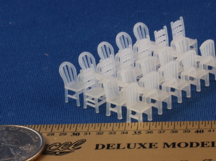 HO Scale Assorted Chairs 3d printed 