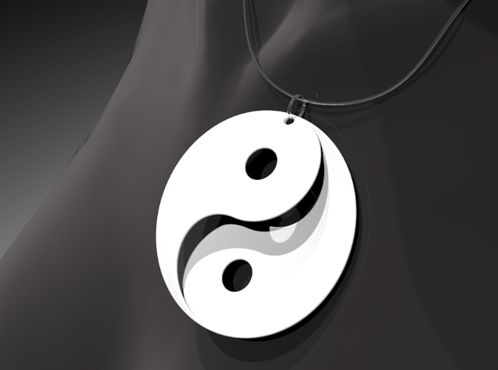 Yin Yang Pendant 3d printed White Strong &amp; Flexible