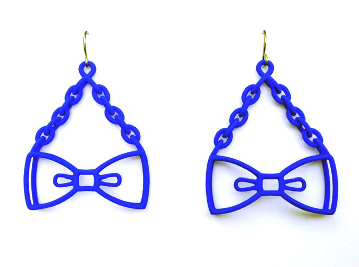 Bow Tie Earrings - in nylon 3d printed