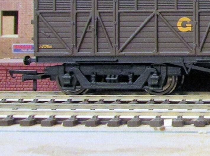 GWR 9' American Bogie-Airfix/Hornby Fit 3d printed Finished bogie fitted to Hornby Siphon H after painting, with Bachmann wheels and Hornby wide couplings (wagon, wheels and couplings not supplied)