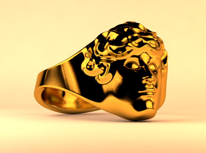 APOLLUS RING 3d printed Polished Gold