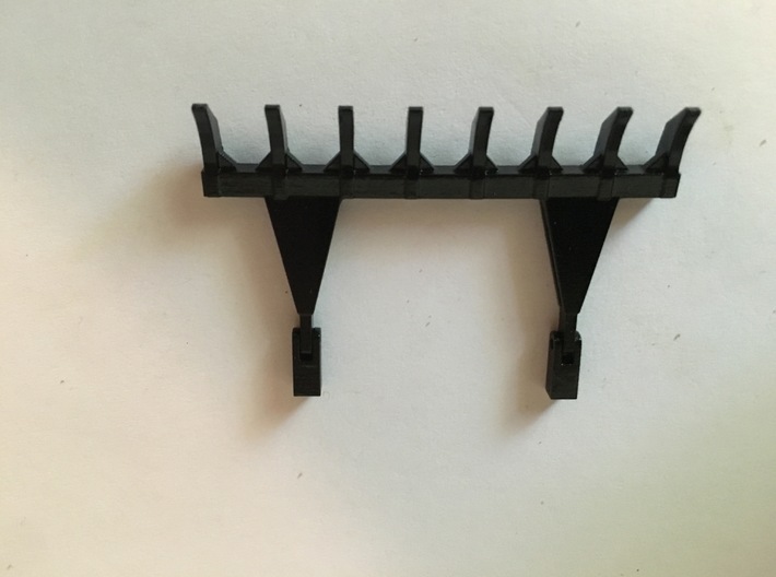 1/50 Scale 9ft pin on style dozer rake.  3d printed Painted rake ready to be attached to a dozer model. 