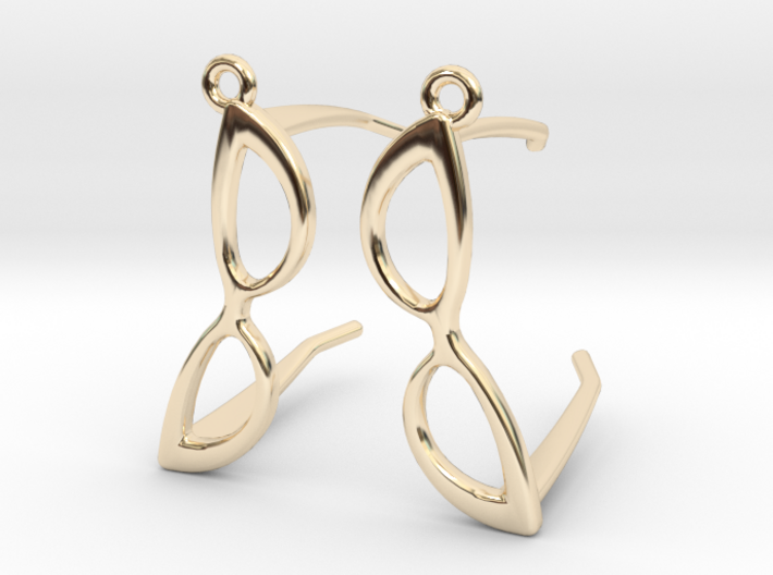 Cateye Glasses Earrings - 3D 3d printed
