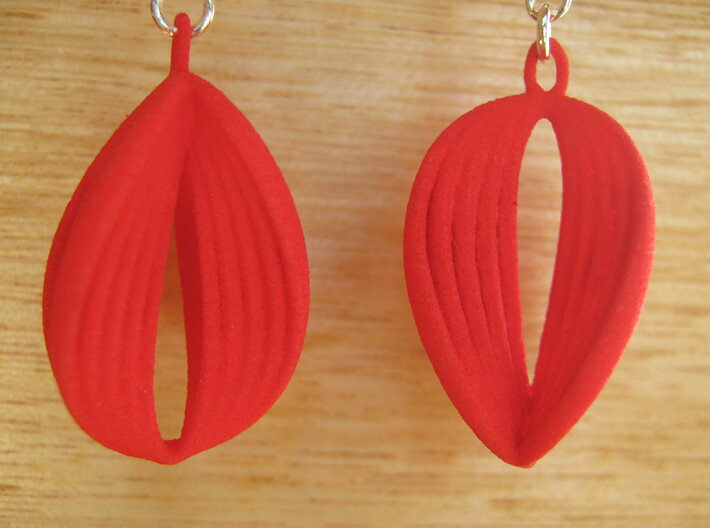 Five Flat Coils Earrings 3d printed 