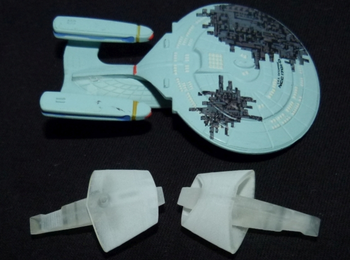 Vulcan T'Pau Type 1/4800 Attack Wing x2 3d printed 1/5000 version. Smooth Fine Detail Plastic. With Attack Wing Galaxy Class.