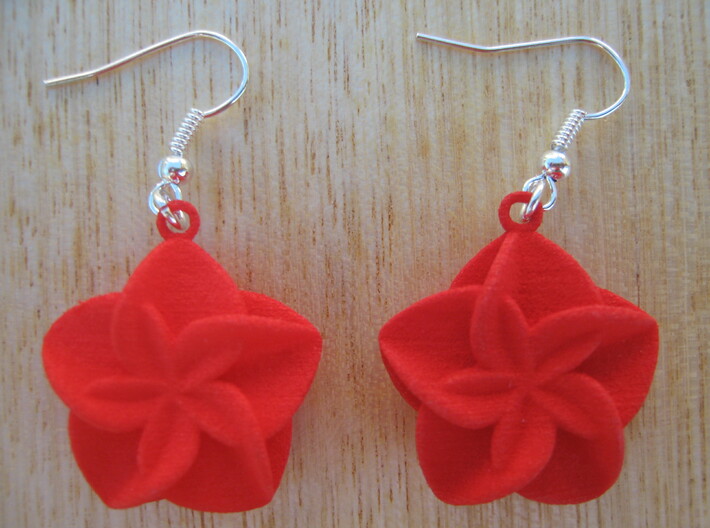 Double Flower Earrings 3d printed