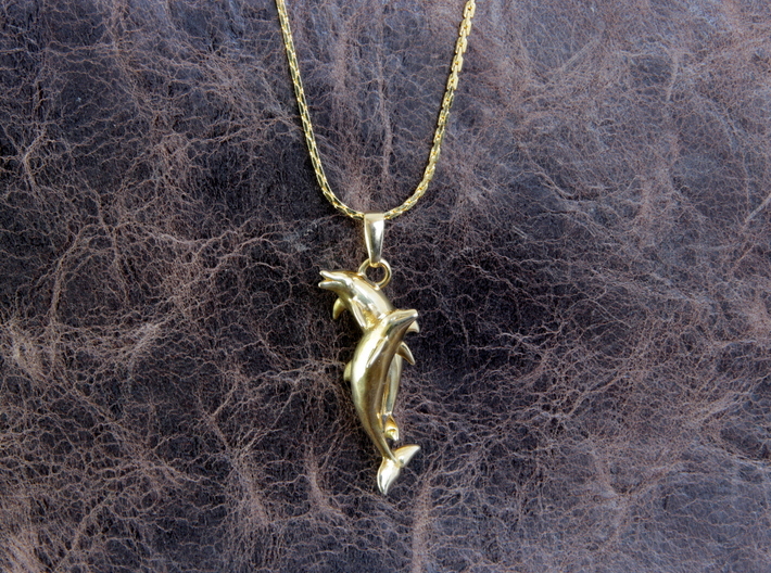 Dolphin Pendant 3d printed Chain or pendant clasp not included.