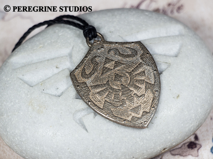 Pendant - Hylian Shield 3d printed Stainless Steel