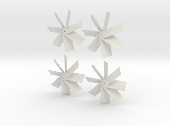 Four Propellers Left &amp; Right 7-Blade and Left &amp; Ri 3d printed