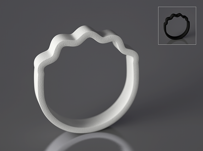 Wave Ring - Positive [sizes 7-10] 3d printed