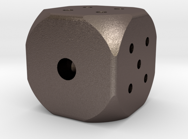 Hollow Rounded Six-sided Die 3d printed