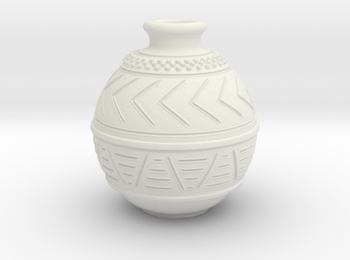 (1/4 scale) African pot themed bottle 3d printed 