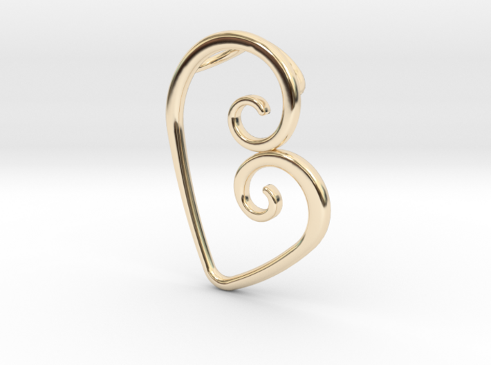 Swirl Heart Pendant - Original Reproduction 3d printed