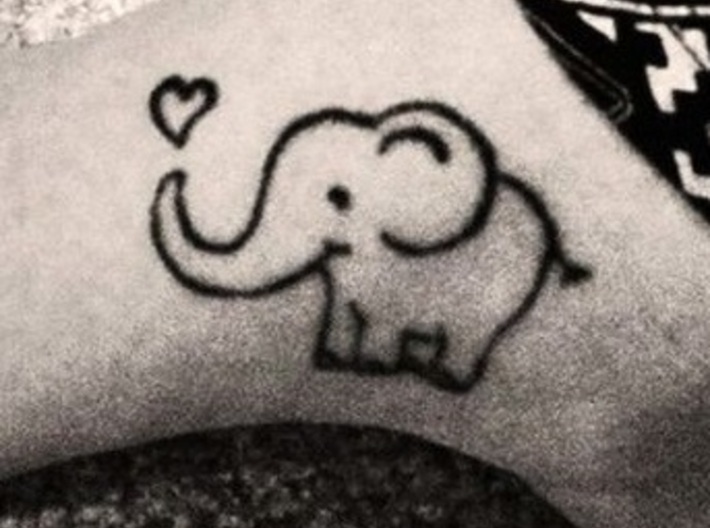 Elephant love tattoo 3d printed