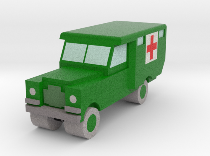 1/285 Land Rover S2 Ambulance x 1 - Army, green 3d printed 1/285 Land Rover Ambulance