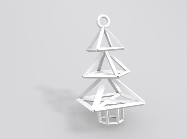 Modern Christmas Tree Earrings 3d printed Sample render