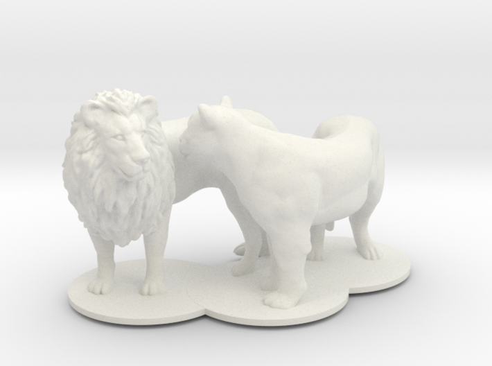 African Lion &amp; Lioness 3d printed